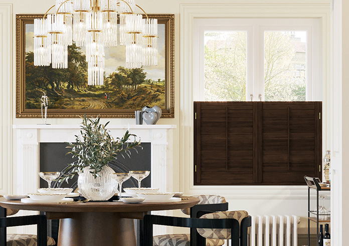 Kensington, Antique Walnut - Cafe Style Plantation Shutter - Image 6